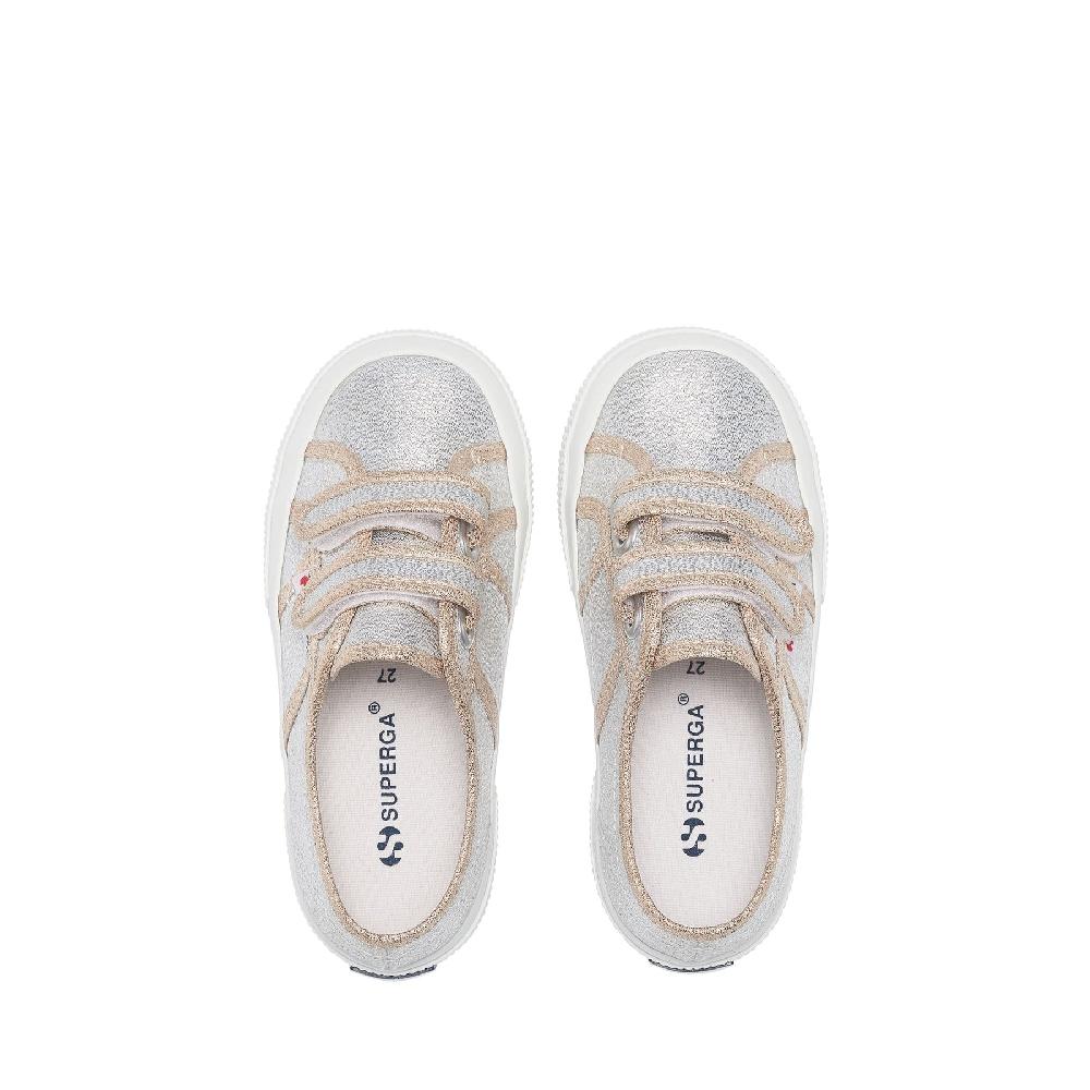 Superga 2750-LAMESTRAPJGREY SILVER-GOLD Italy