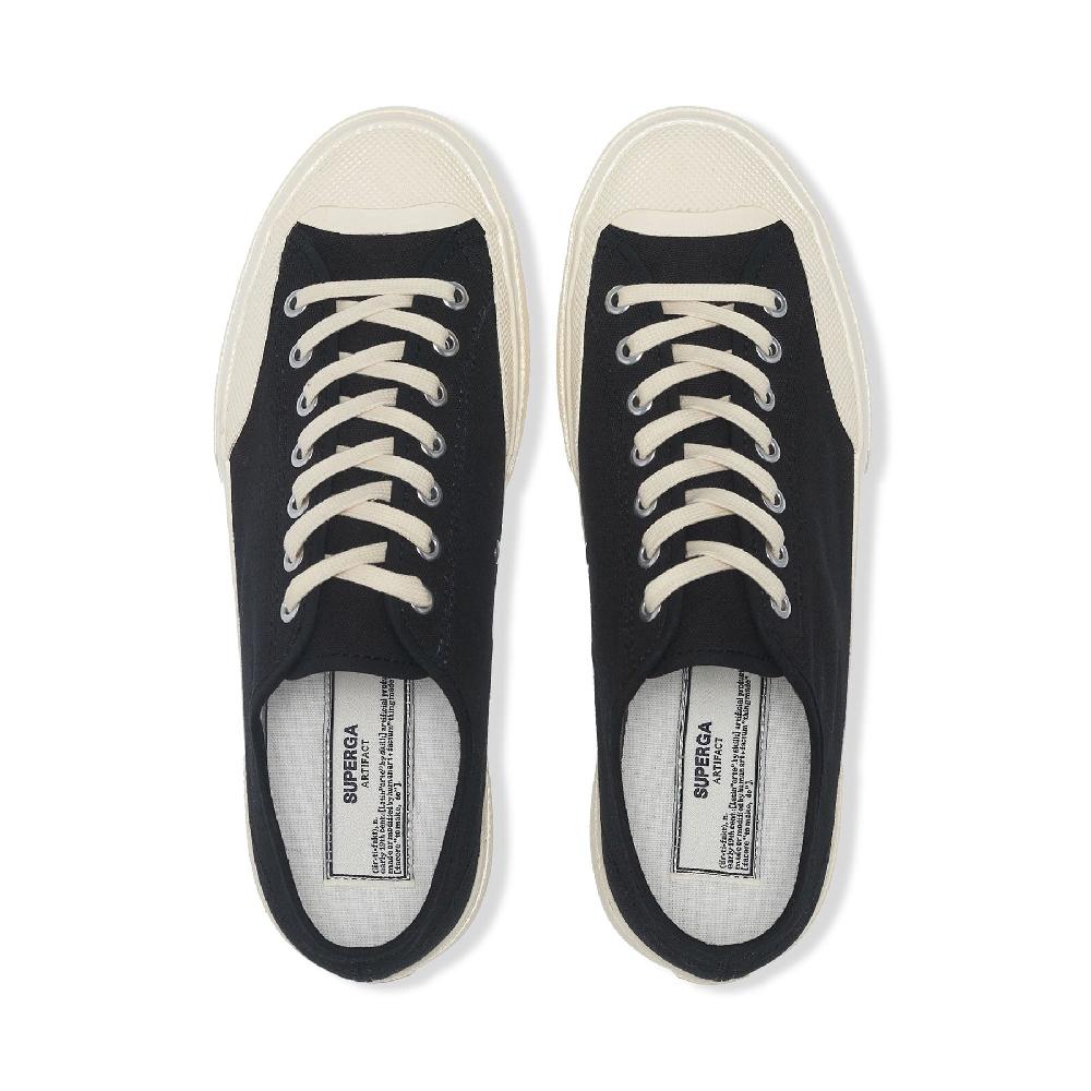 Superga 2432 WORKS LOW CUT COTTON CANVASBLACK-OFF WHITE Italy