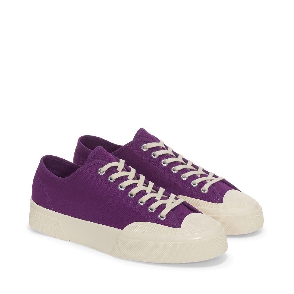 Superga 2432 WORKS LOW CUT COTTON CANVASPURPLE-OFF WHITE Italia