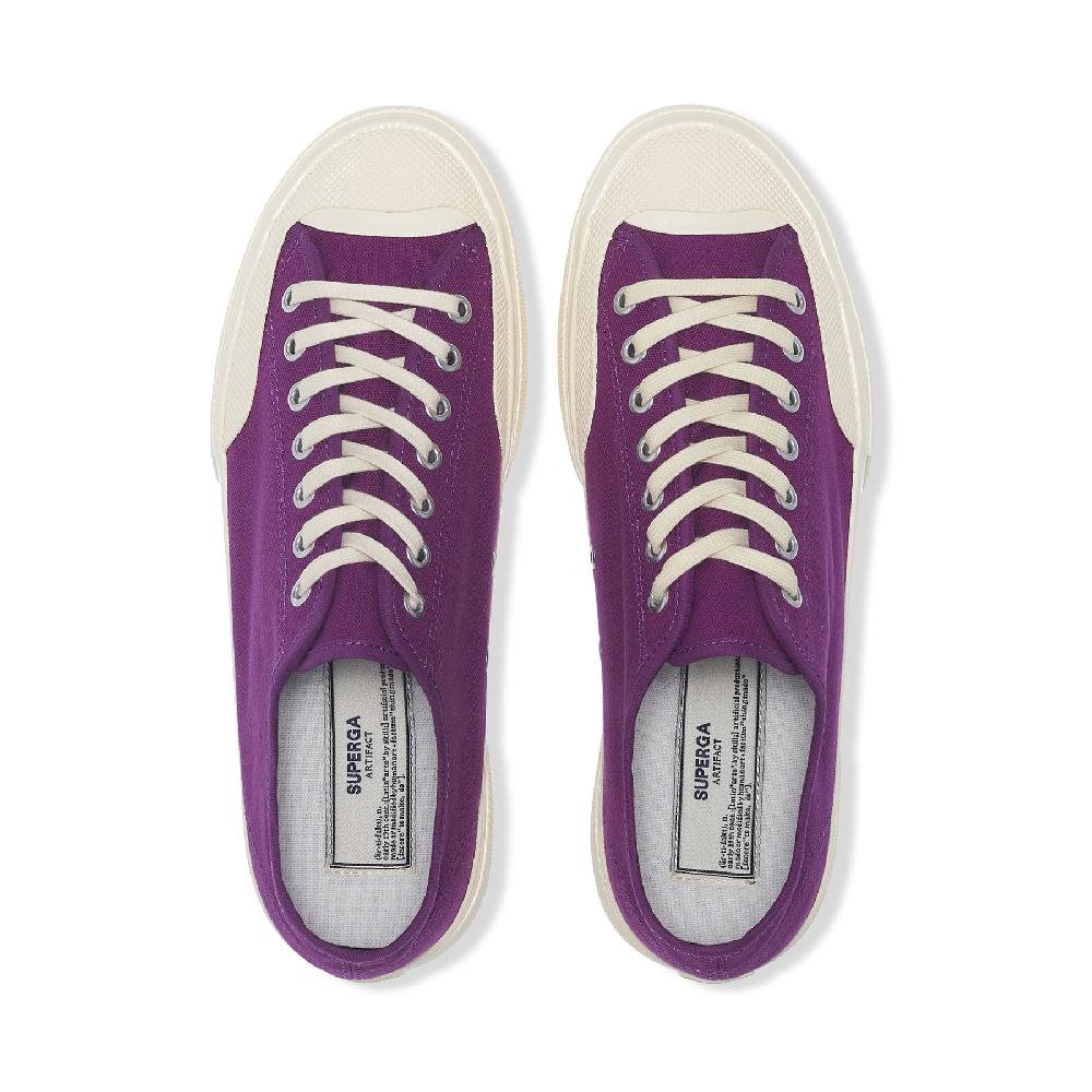 Superga 2432 WORKS LOW CUT COTTON CANVASPURPLE-OFF WHITE Italia