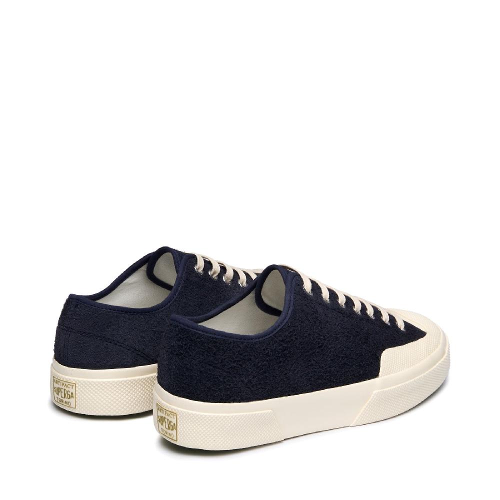 Superga 2432 WORKS HAIRY SUEDENAVY-OFF WHITE In Linea
