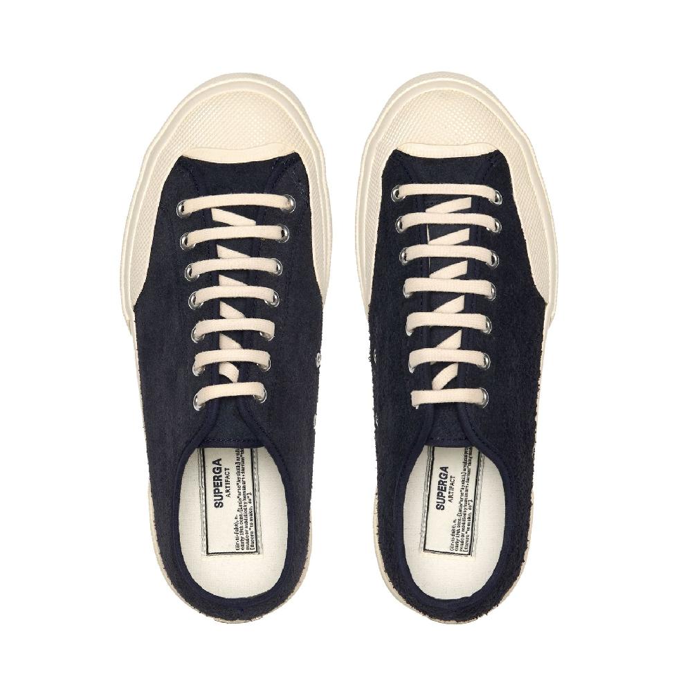 Superga 2432 WORKS HAIRY SUEDENAVY-OFF WHITE In Linea