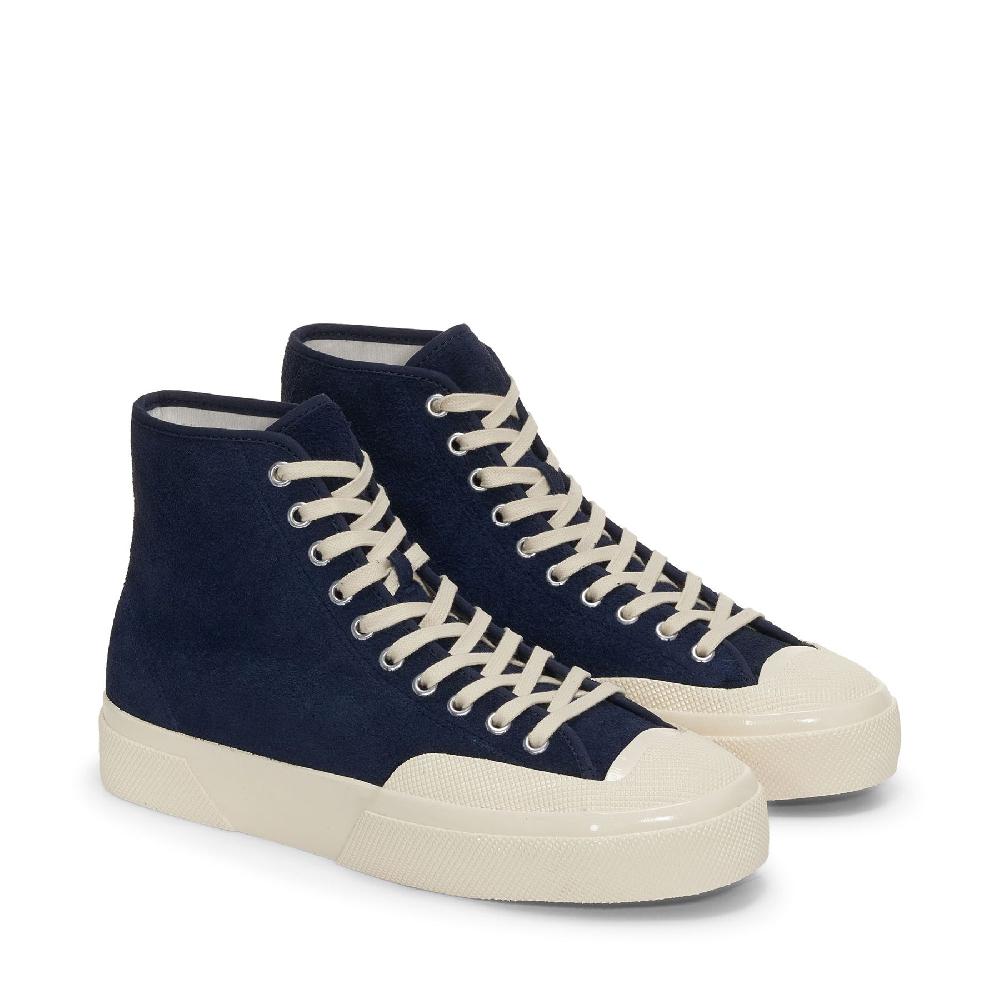 Superga 2433 WORKS HAIRY SUEDENAVY-OFF WHITE Qualità