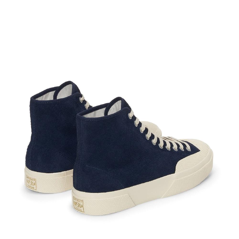 Superga 2433 WORKS HAIRY SUEDENAVY-OFF WHITE Qualità