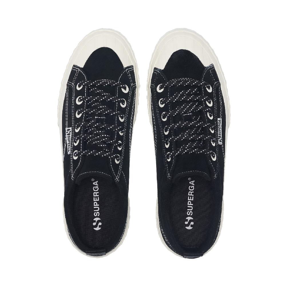 Superga 2630 STRIPE SUEDE CONTRAST STITCHINGBLACK-WHITE AVORIO-FAVORIO Prezzo Ridotto