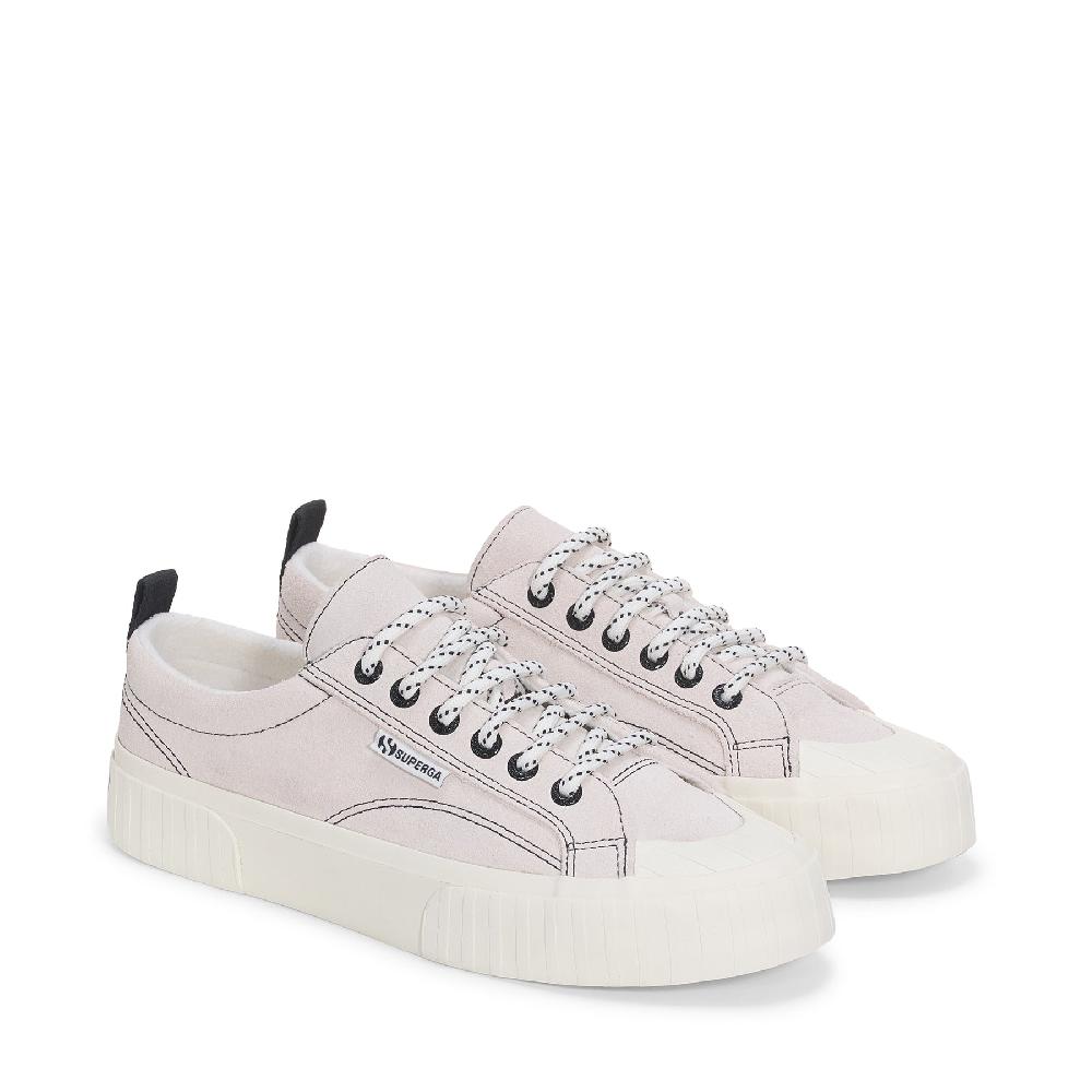 Superga 2630 STRIPE SUEDE CONTRAST STITCHINGWHITE AVORIO-BLACK-FAVORIO Sottocosto