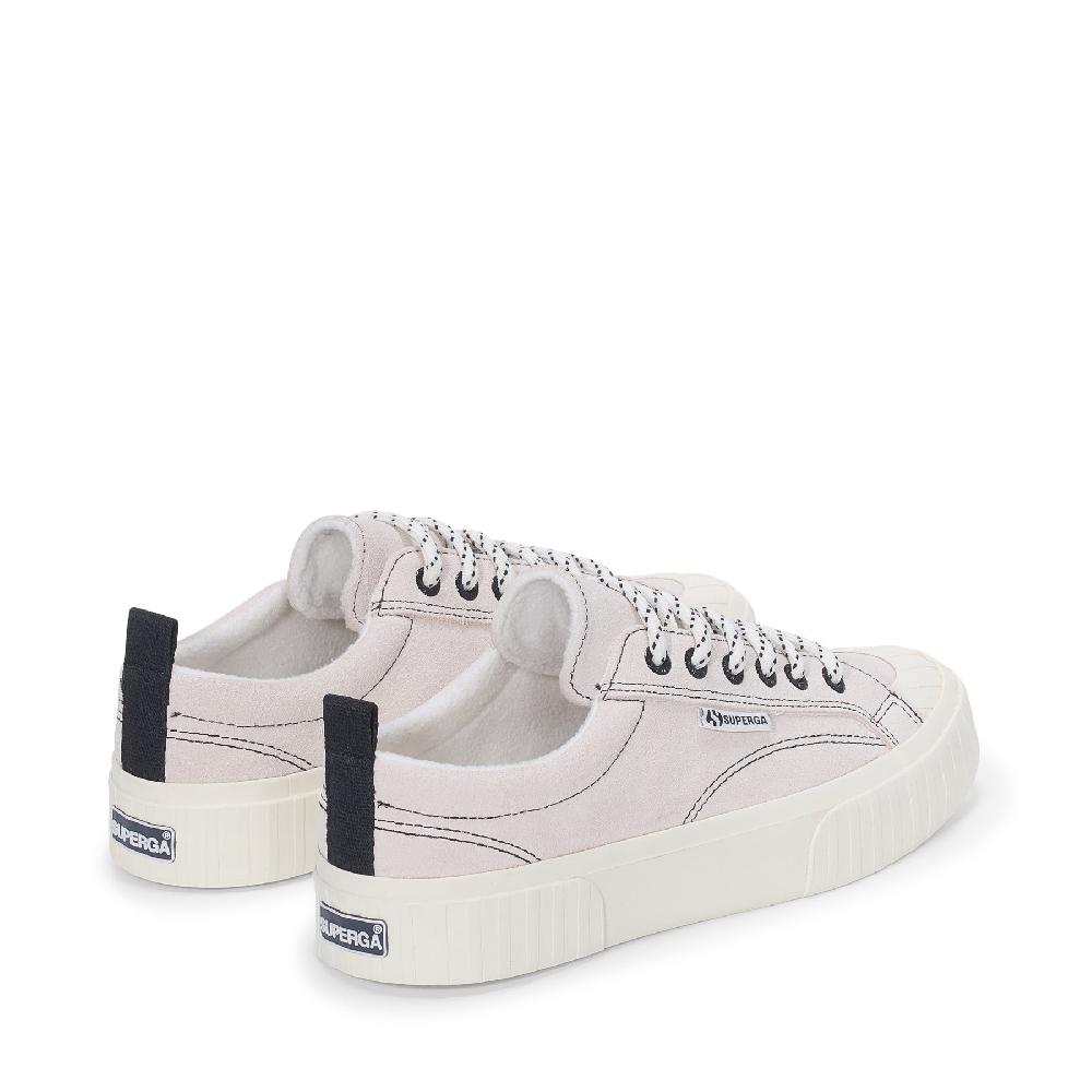 Superga 2630 STRIPE SUEDE CONTRAST STITCHINGWHITE AVORIO-BLACK-FAVORIO Sottocosto