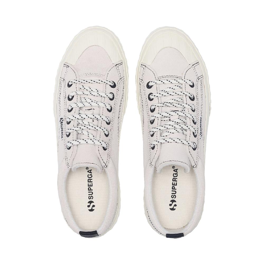 Superga 2630 STRIPE SUEDE CONTRAST STITCHINGWHITE AVORIO-BLACK-FAVORIO Sottocosto