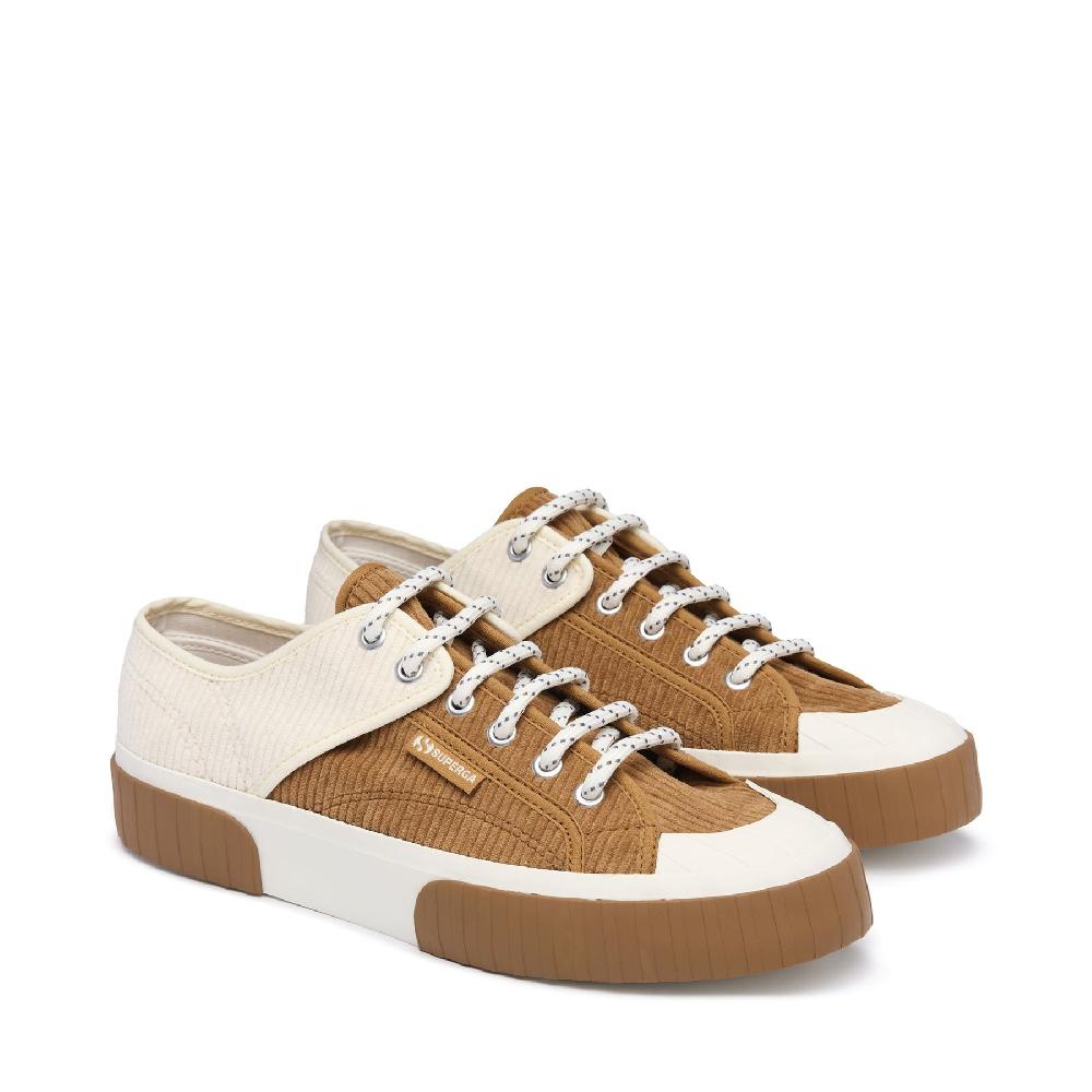 Superga 2630 PANELS CORDUROYDUON-WHITE AVORO Convenienza