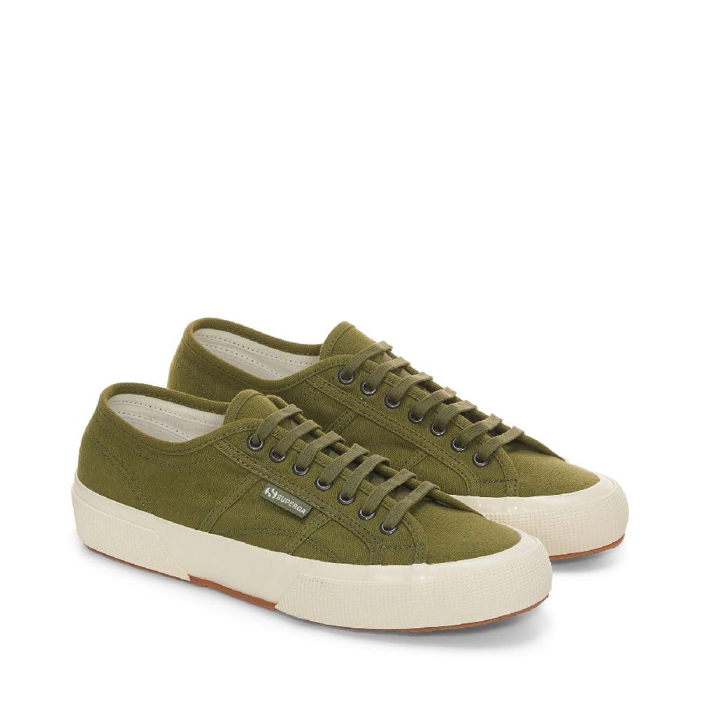 Superga 2750 OG HERRINGBONEGREEN-OFF WHITE Presa