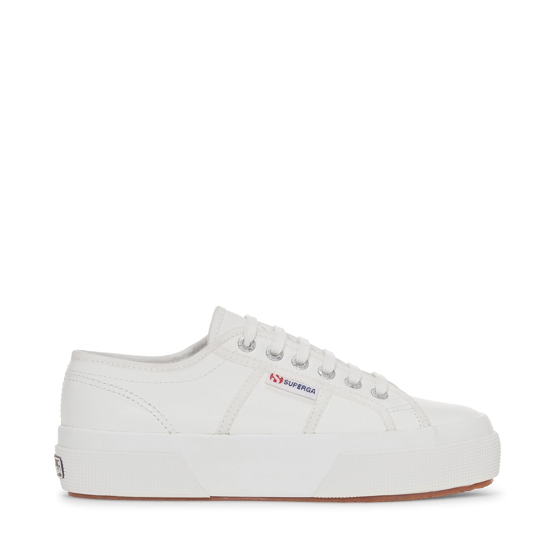 Superga 2740 PLATFORM TUMBLED LEATHERWHITE Promozione