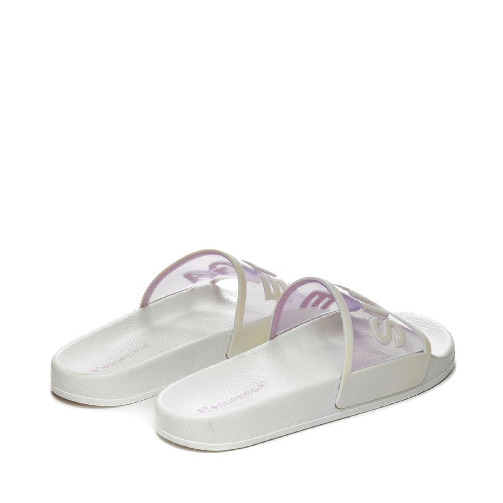 Superga 1908 SLIDES CLEAR IDENTITYWHITE AVORIO-VIOLET LILLA Acquista Ora