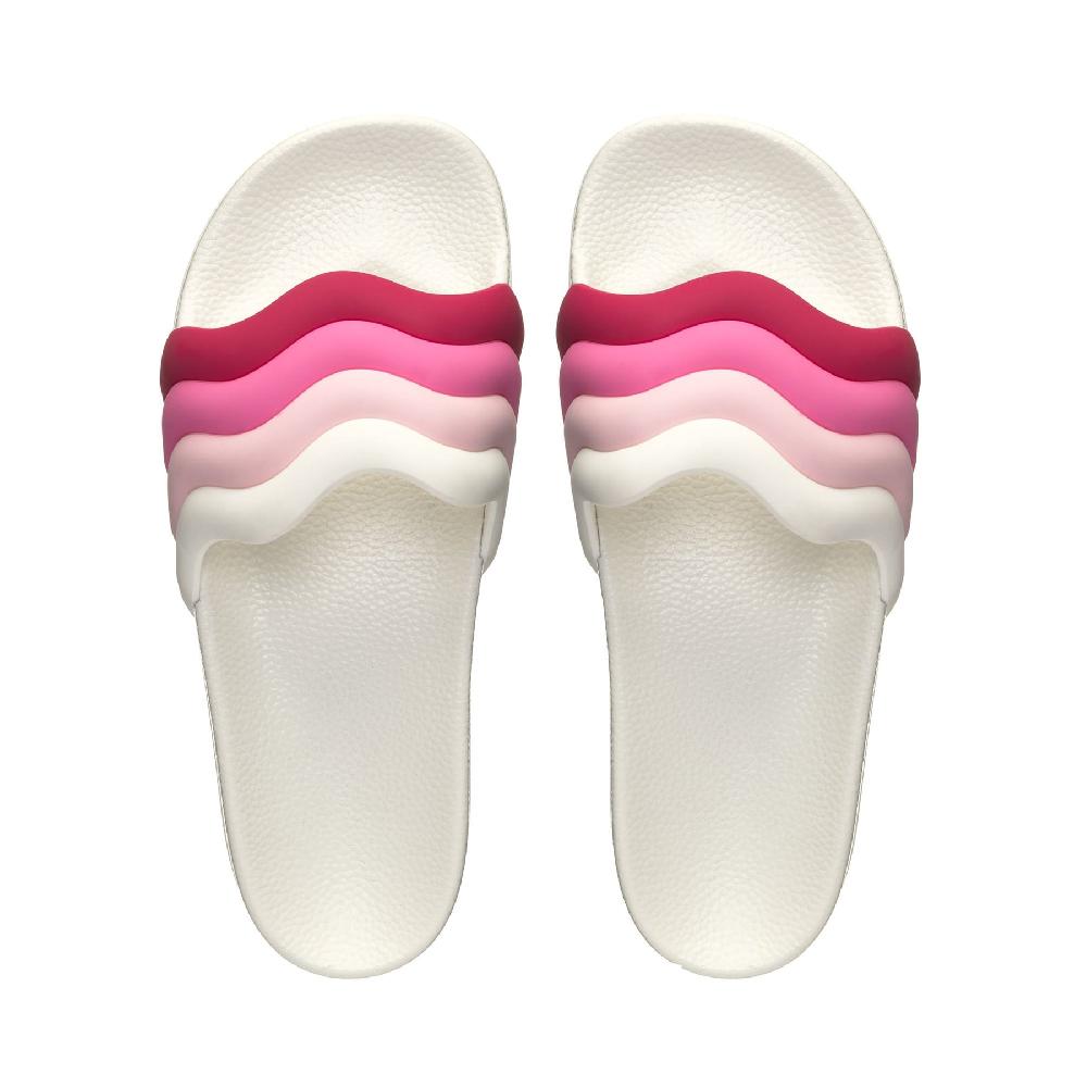 Superga 1908 SLIDES CURLY PADDED STRIPESWHITE-SHADED PINK Presa