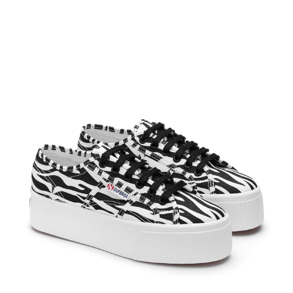 Superga 2790 PRINTBIG ZEBRA-WHITE BLACK Sconto