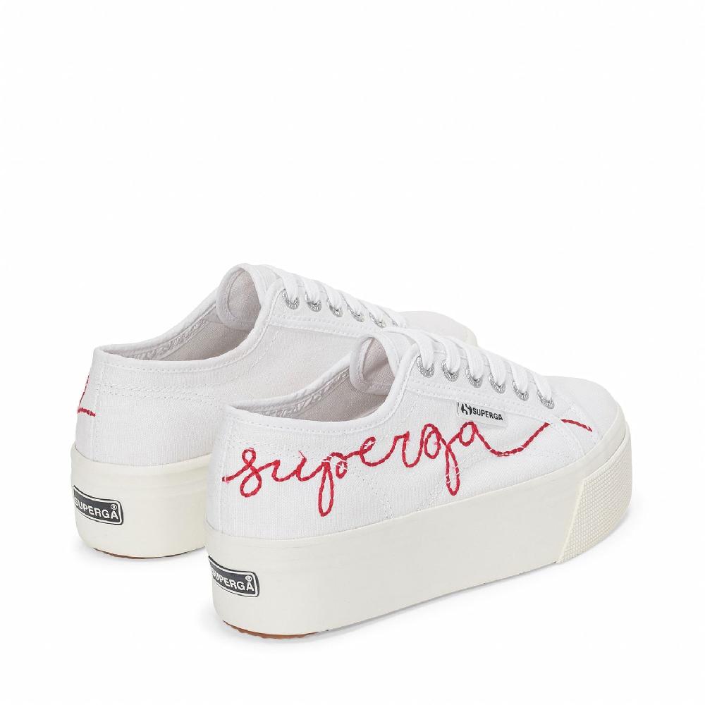 Superga 2790 RED EMBROIDERYWHITE-RED FLAME FAVORIO Consegna Veloce