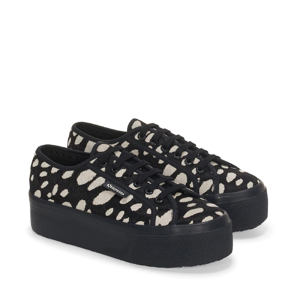 Superga 2790 DK DALMATIAN CALF HAIRBLACK-BEIGE Fino Al -60%