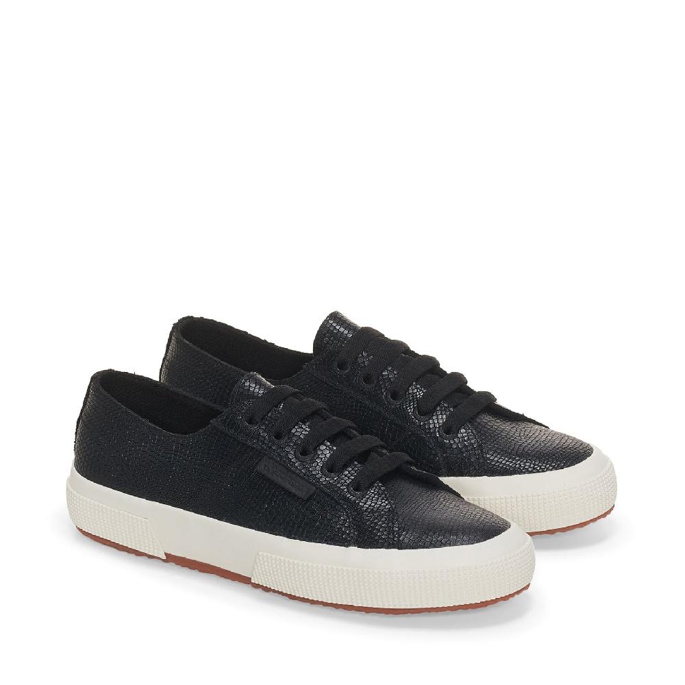 Superga 2750 SNAKE LEATHERBLACK-FAVORIO Sconto