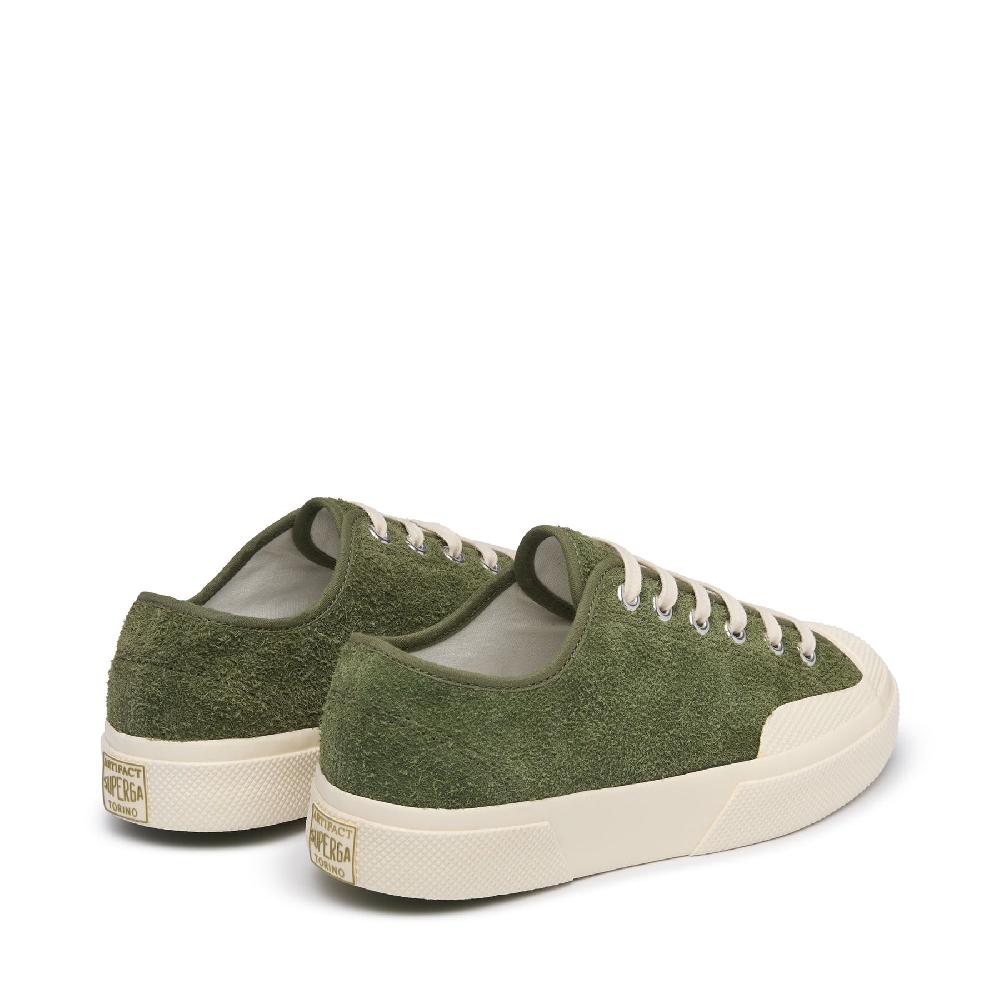 Superga 2432 WORKS HAIRY SUEDEMILITARY GREEN-OFF WHITE Acquista Ora