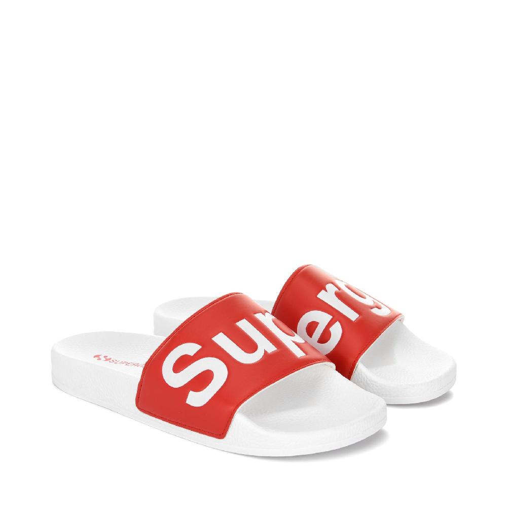 Superga 1908 SLIDES POLYSOFTWHITE-RED Qualità