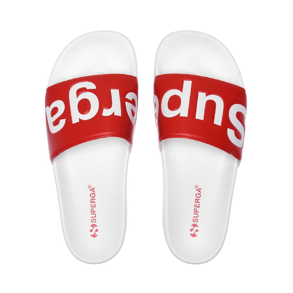 Superga 1908 SLIDES POLYSOFTWHITE-RED Qualità