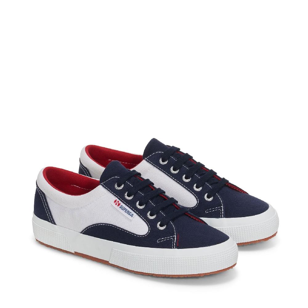 Superga 2750 BLOCKSWHITE-NAVY-RED Fino Al -60%