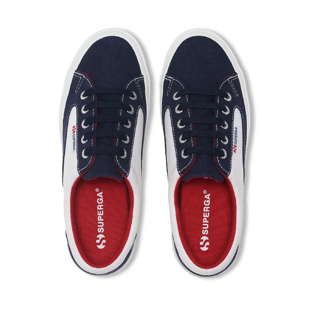 Superga 2750 BLOCKSWHITE-NAVY-RED Fino Al -60%