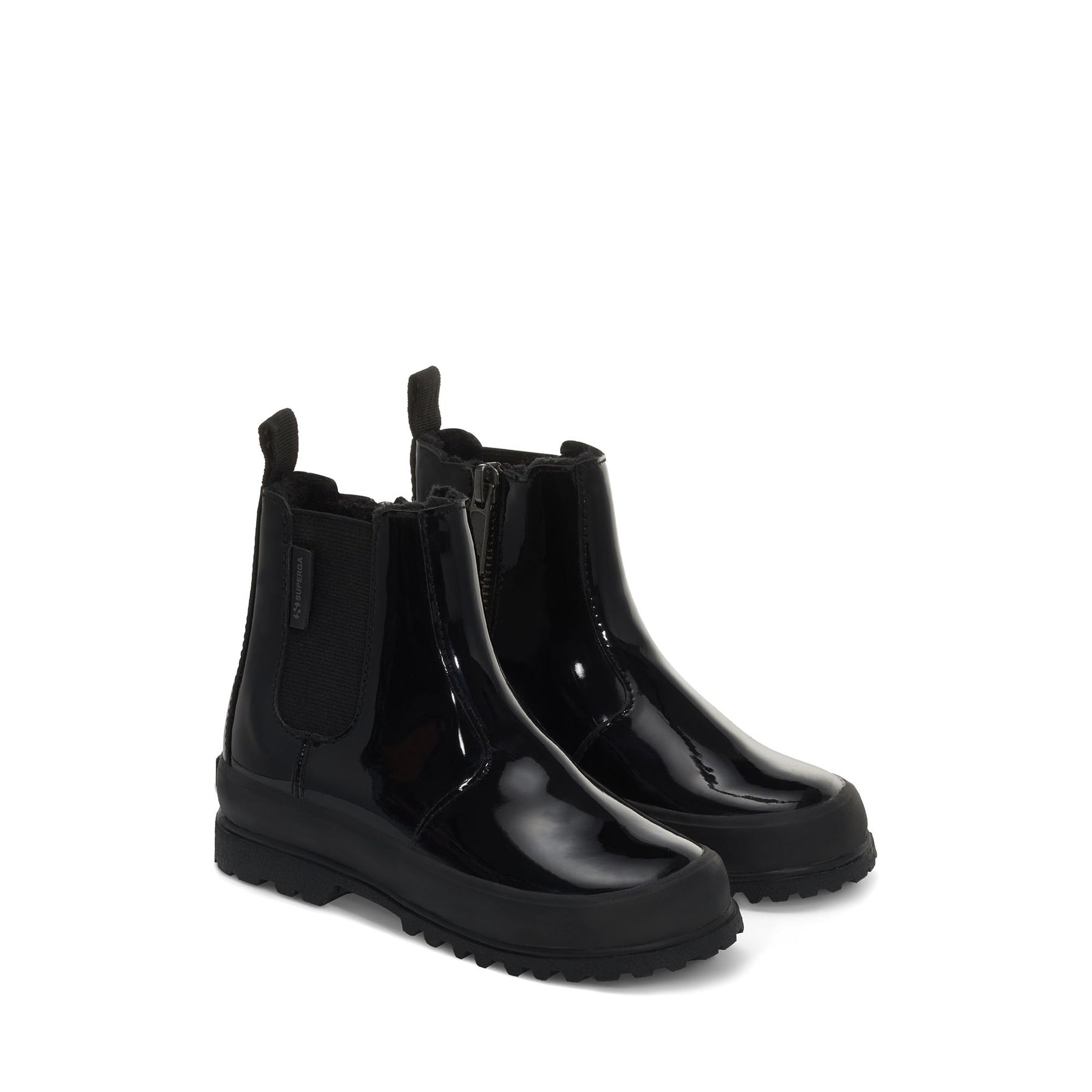 Superga 2666 KIDS ALPINA SHINY SYNTHETICTOTAL BLACK Economico