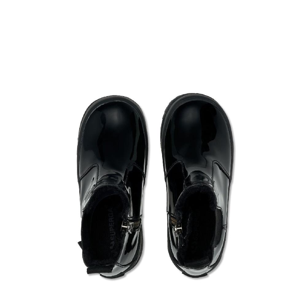 Superga 2666 KIDS ALPINA SHINY SYNTHETICTOTAL BLACK Economico