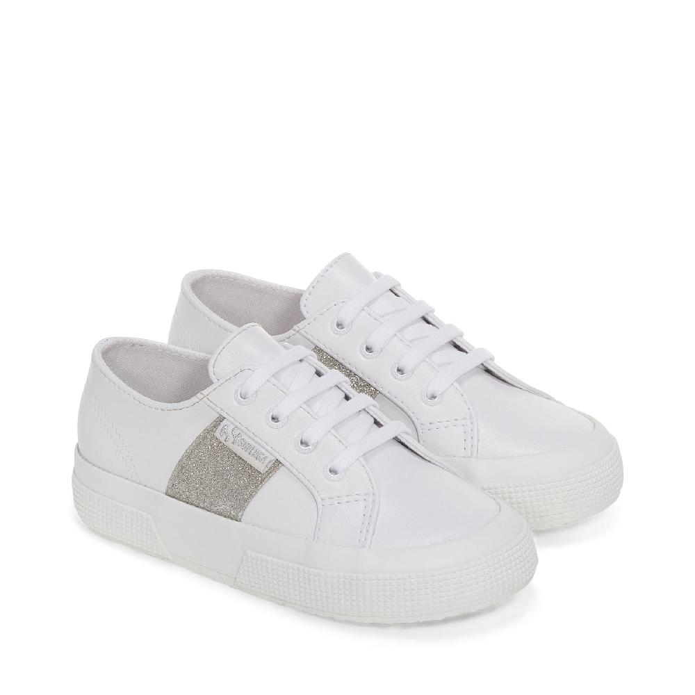 Superga 2750 KIDS SYNTHETIC MATERIAL GLITTERWHITE-SILVER Outlet
