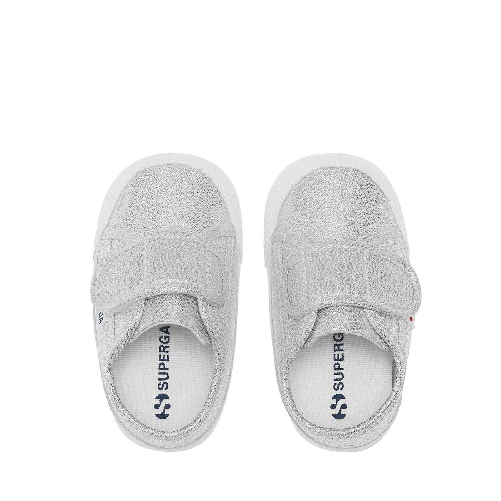 Superga 4006 BABY STRAP LAMEGREY SILVER Vendita
