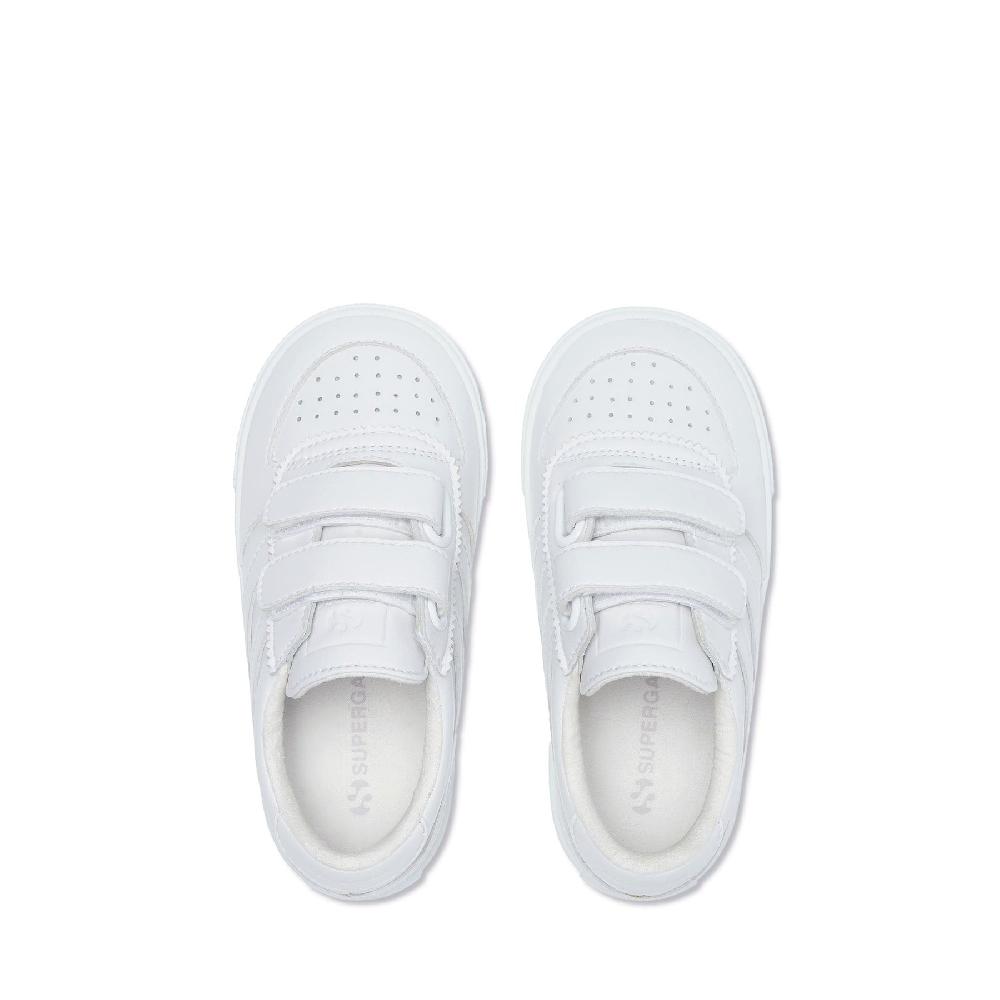 Superga 2846 KIDS SEATTLE STRAPS VEGAN MATERIALTOTAL WHITE Spedizione Gratuita