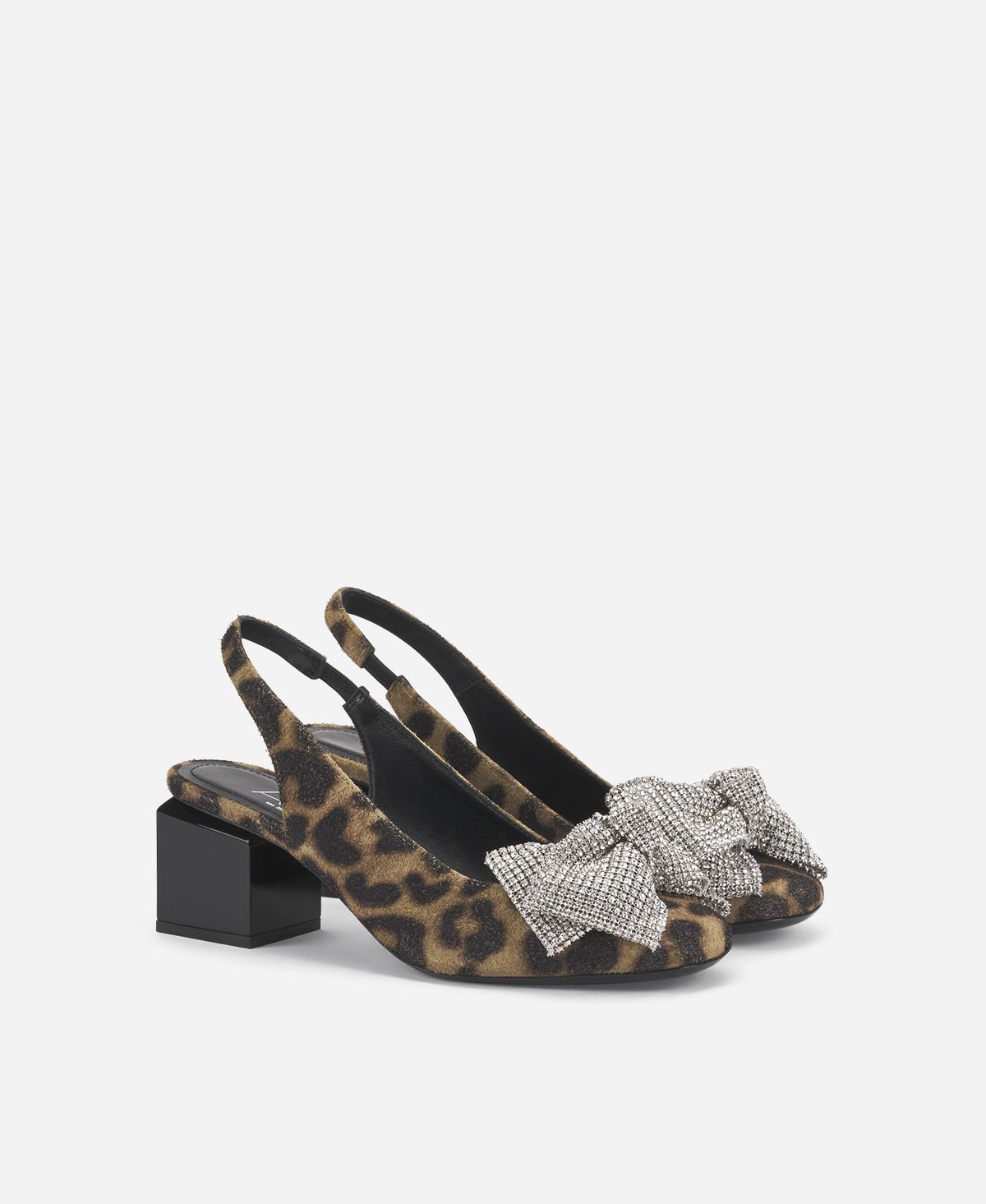 ﻿Agl Sling-back con fiocco Stampa leopard Angie Ribbon Vendita Calda