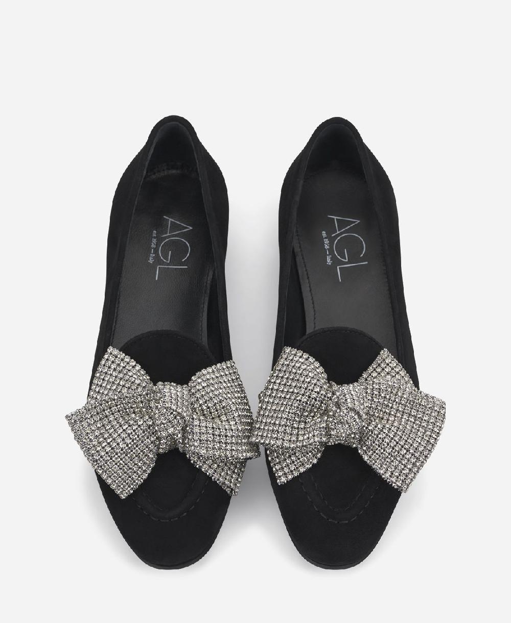 Agl Loafer con fiocco Nero Costanza Ribbon In Saldo