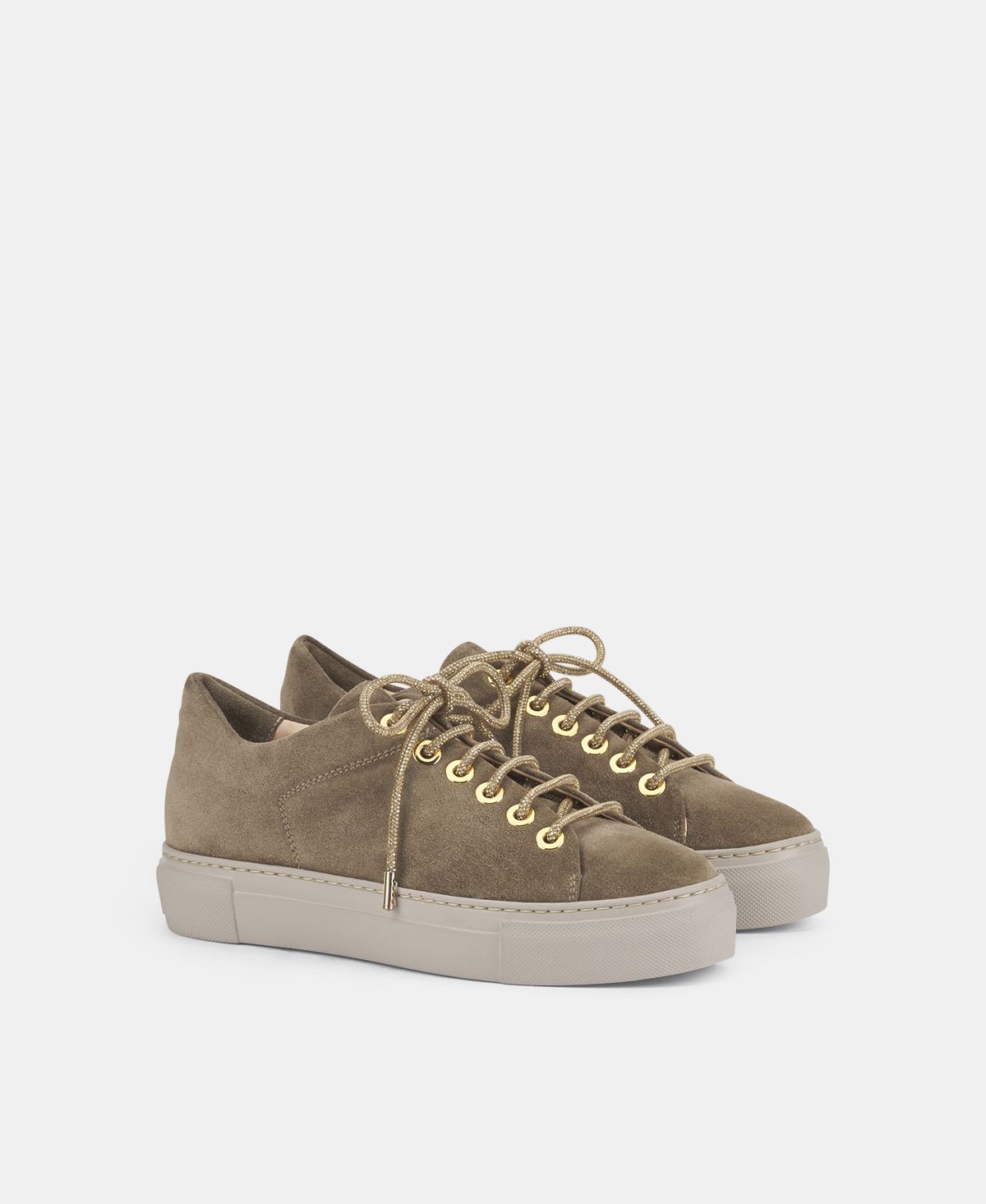 Agl Sneaker in velour Tortora Crystal Liquidazione