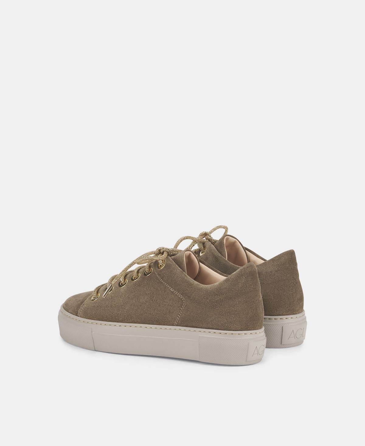 Agl Sneaker in velour Tortora Crystal Liquidazione