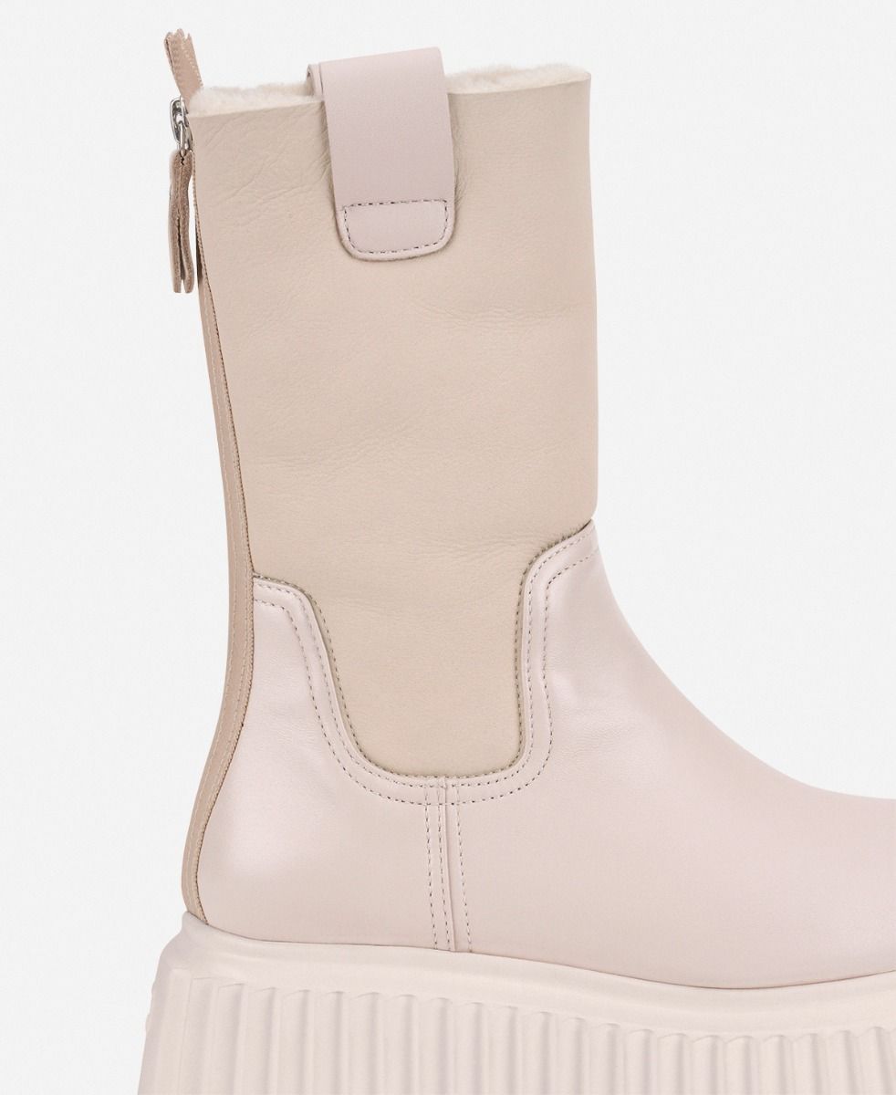 Agl Stivaletto con montone Crema Milagros Fur Fino Al -60%