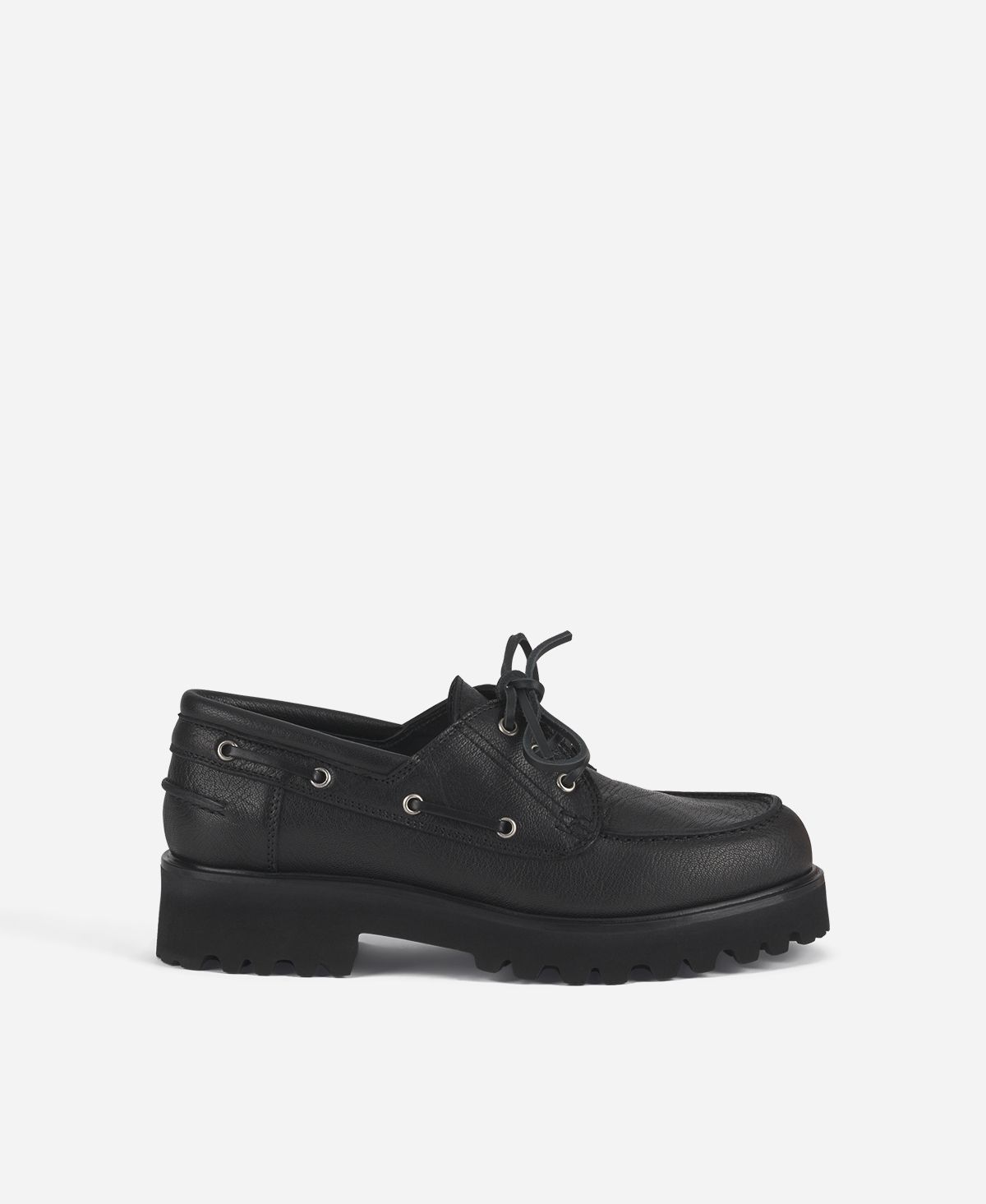 Agl Stringata in pelle Nero Goldie Barca Saldi