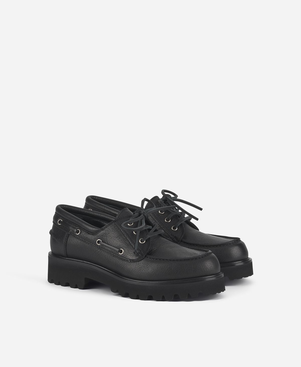 Agl Stringata in pelle Nero Goldie Barca Saldi