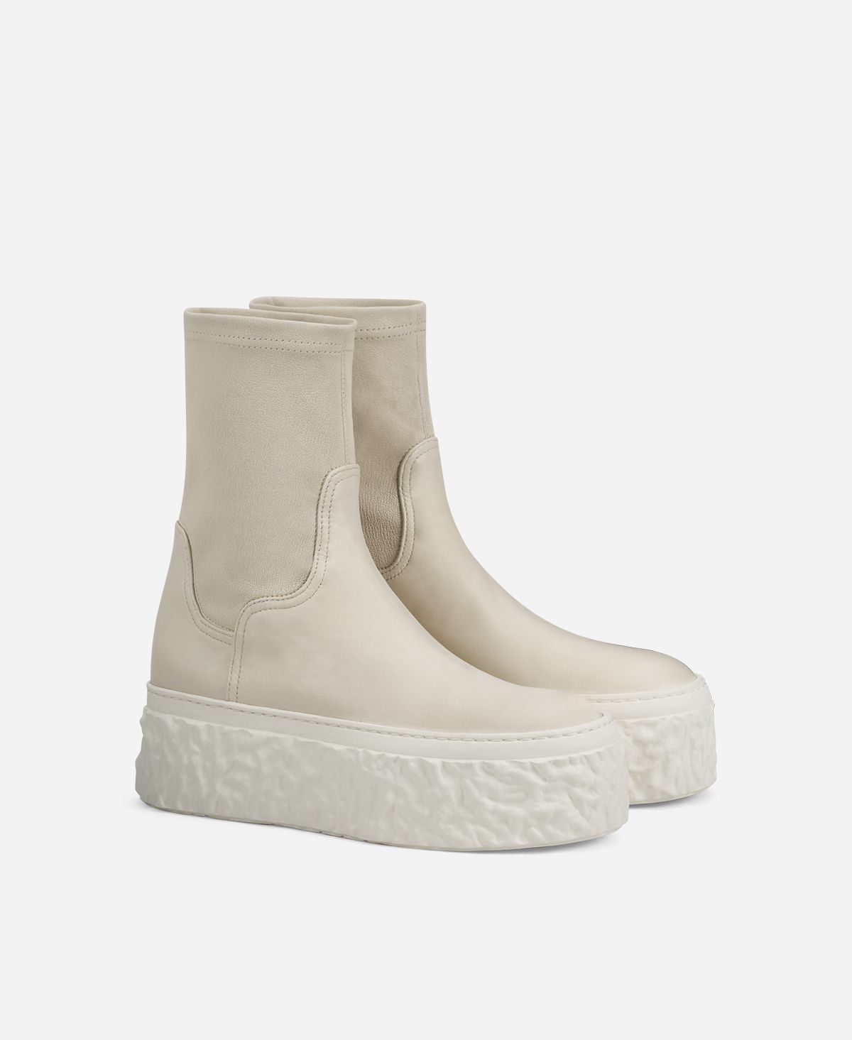 Agl Stivaletto stretch con platform Avorio Magma Stretch Moda