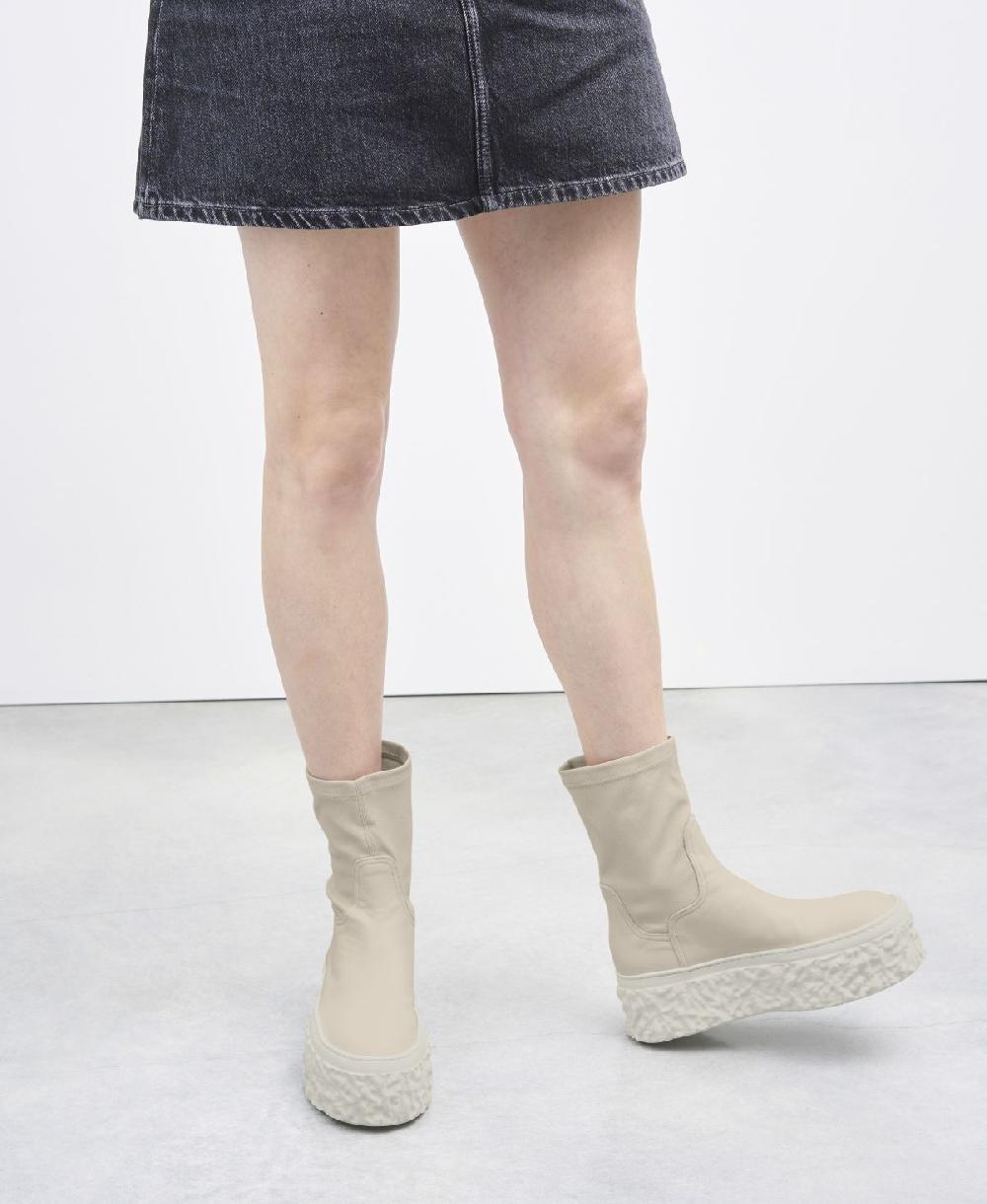 Agl Stivaletto stretch con platform Avorio Magma Stretch Moda