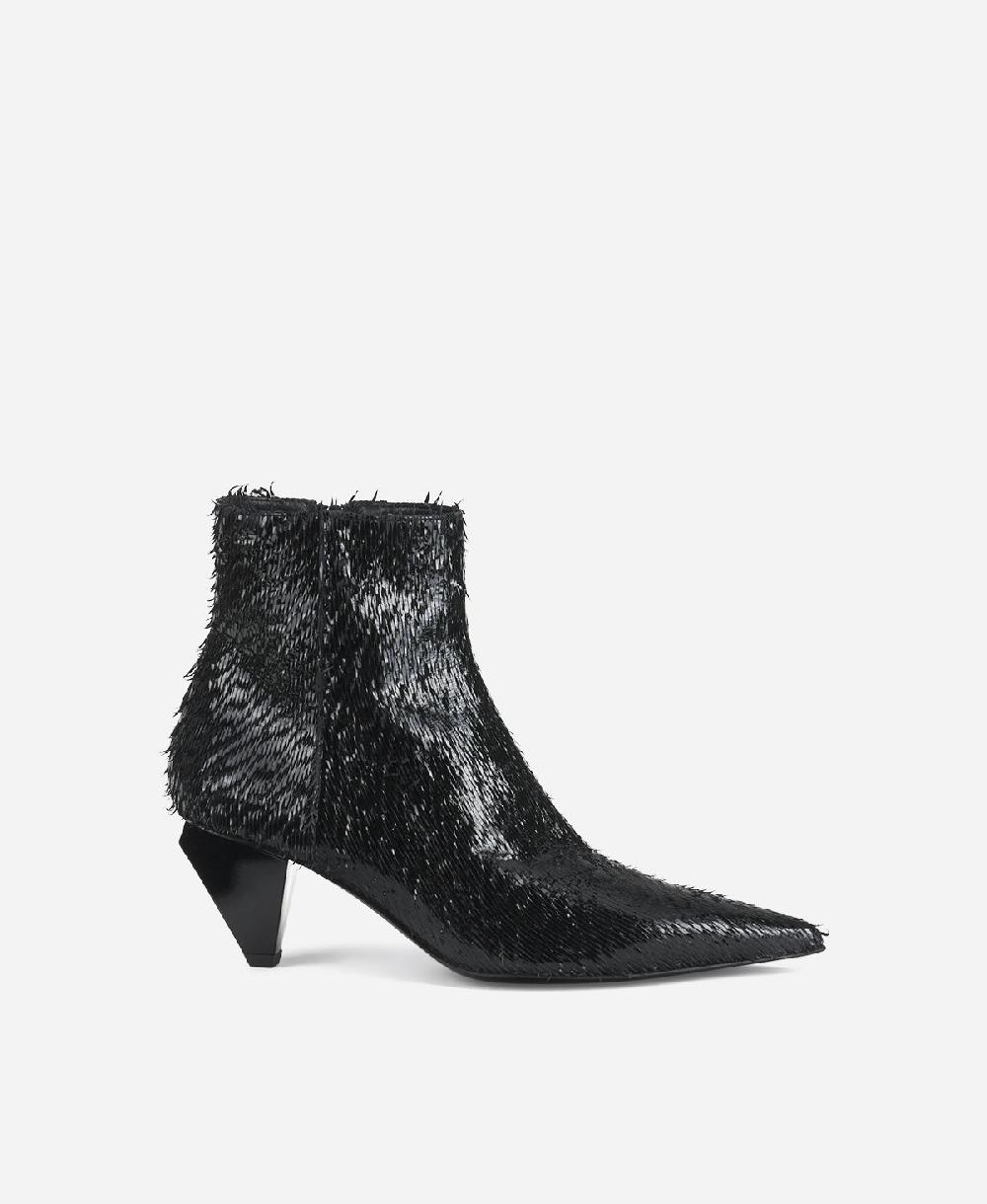 Agl Stivaletto in pelle Nero Knife Bootie Affare Del Giorno