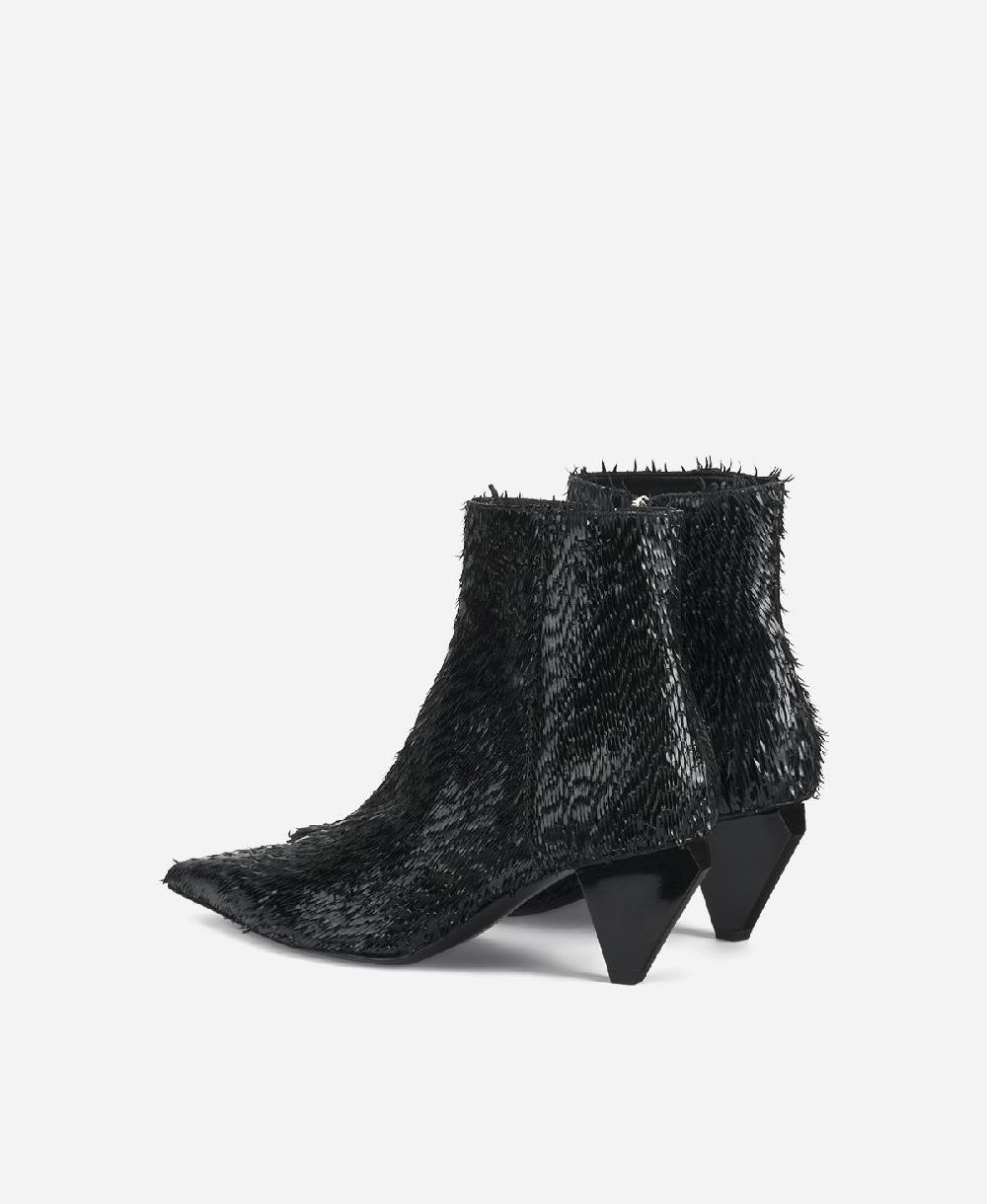 Agl Stivaletto in pelle Nero Knife Bootie Affare Del Giorno
