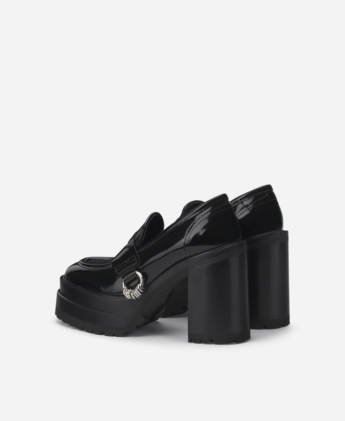 Agl Mocassino in vernice con tacco Nero Tasky Offerta