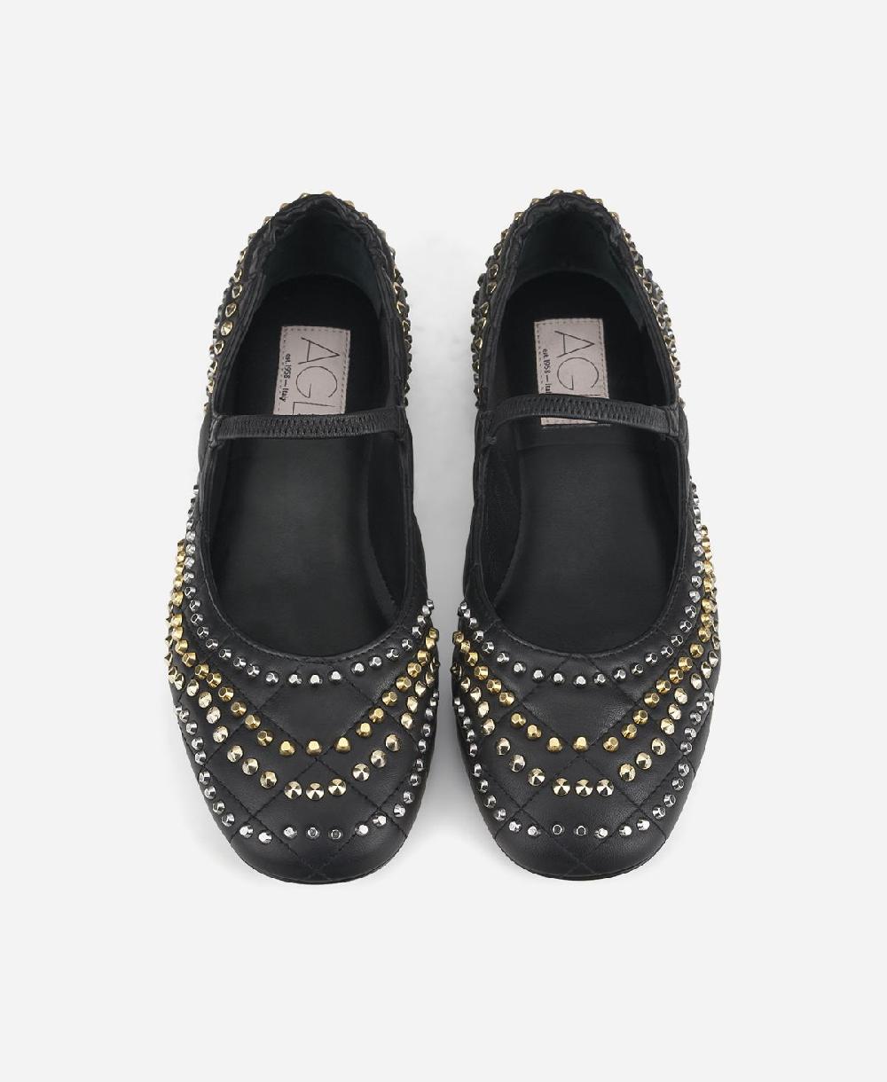 Agl Ballerina con borchie Nero Iris Studs Economico