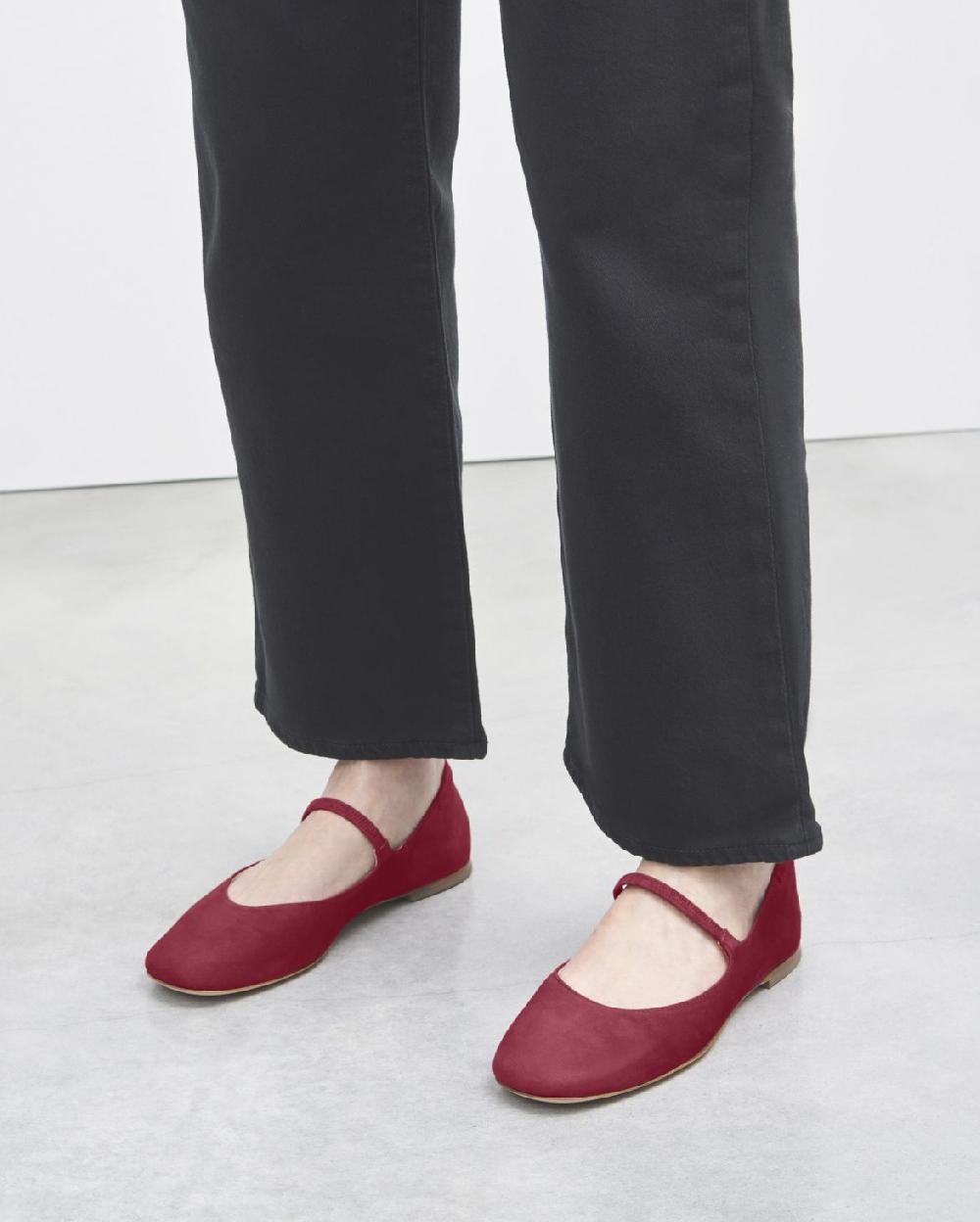 Agl Ballerina in velour Rosso Iris In Vendita