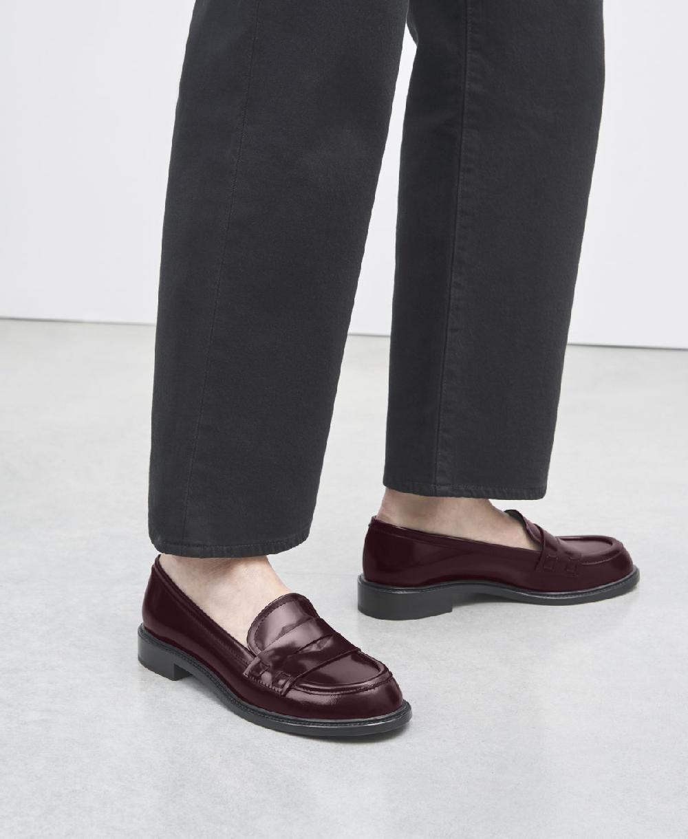 Agl Mocassino in pelle Bordeaux Olivia Vendite Flash