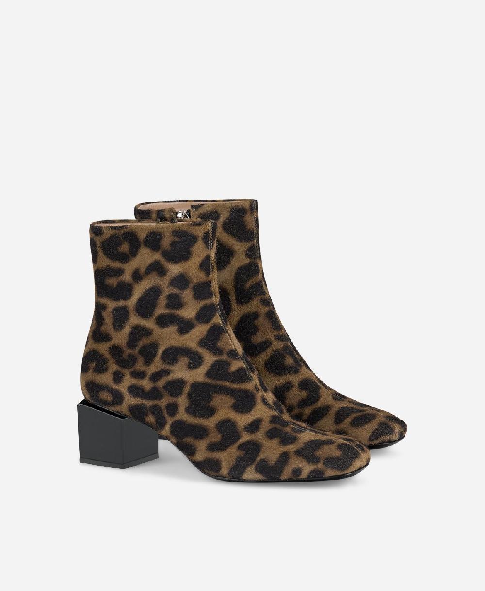 Agl Stivaletto animalier con tacco cubico Stampa leopard Angie Pure Vendita