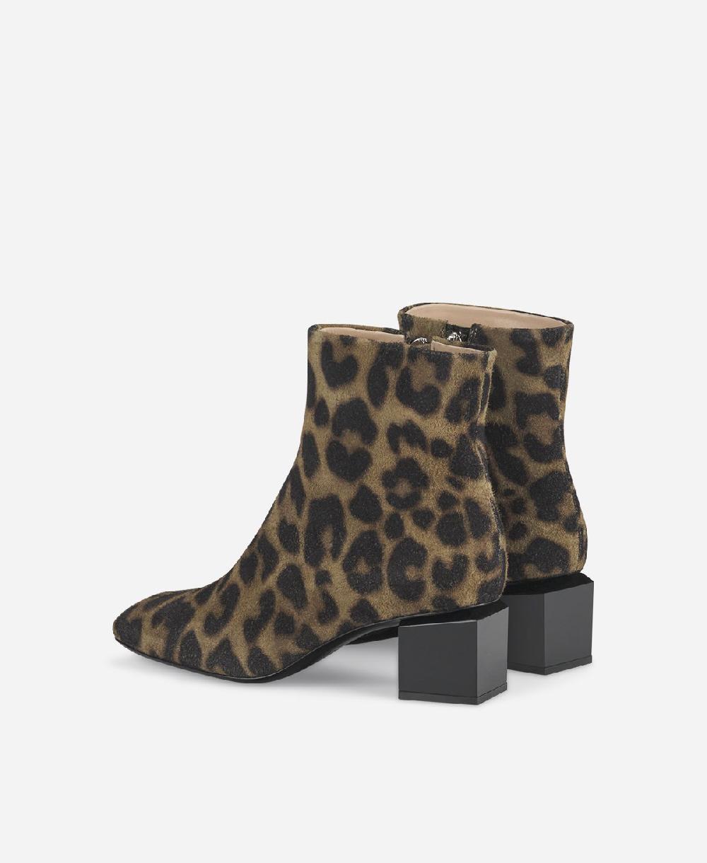 Agl Stivaletto animalier con tacco cubico Stampa leopard Angie Pure Vendita