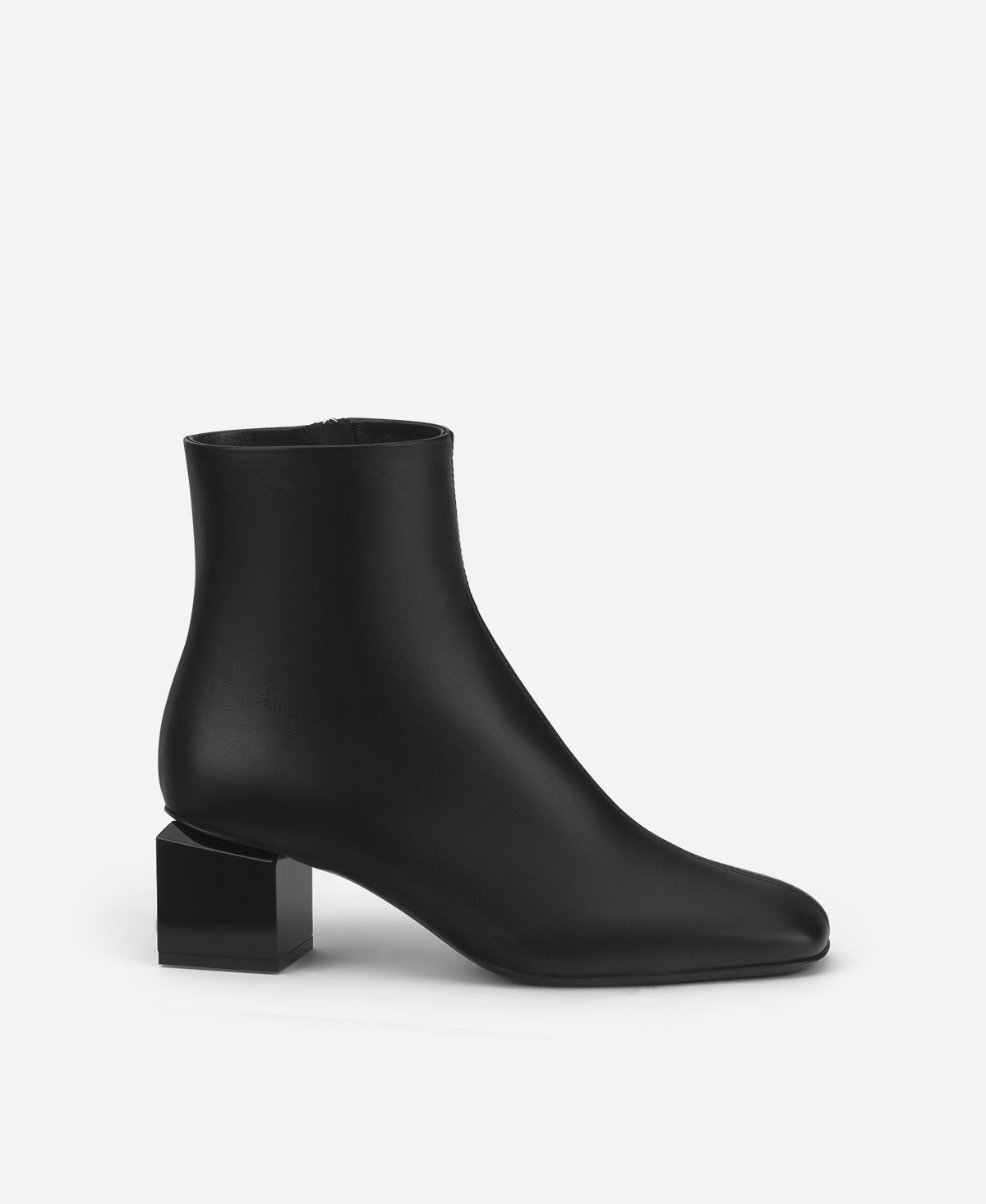 Agl Stivaletto in pelle con tacco cubico Nero Angie Pure Promozione