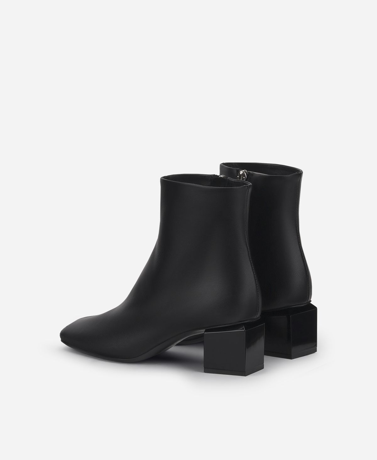 Agl Stivaletto in pelle con tacco cubico Nero Angie Pure Promozione